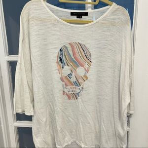 Skull Cashmere White Sheer Shirt